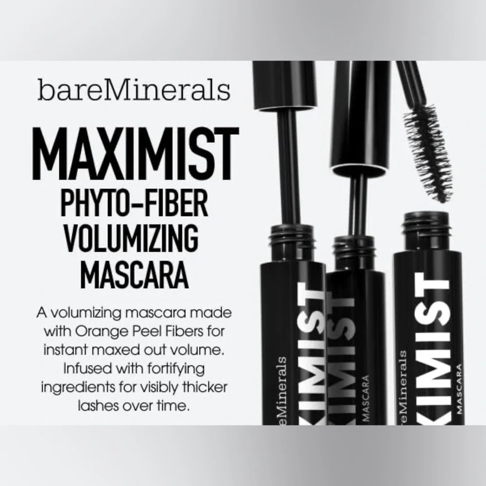 bareMinerals Maximist Phyto-Fiber Mascara Black Full Size Volumizing